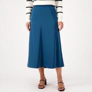 Candace Cameron Bure Peacock Petite Pull-On Satin Skirt Size Petite Medium